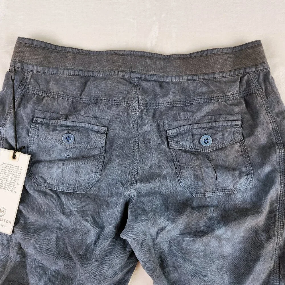 Marrakech Blue Gray Charlotte Roll Tab Tencil Pants Anthropologie - Picture 5 of 11